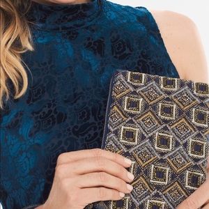 Chicos GLITZY DECO PARTY CLUTCH Navy/gold